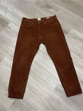 Flint And Tinder Slim Fit Brown Corduroy Pants Mens 33x30 Casual Preppy